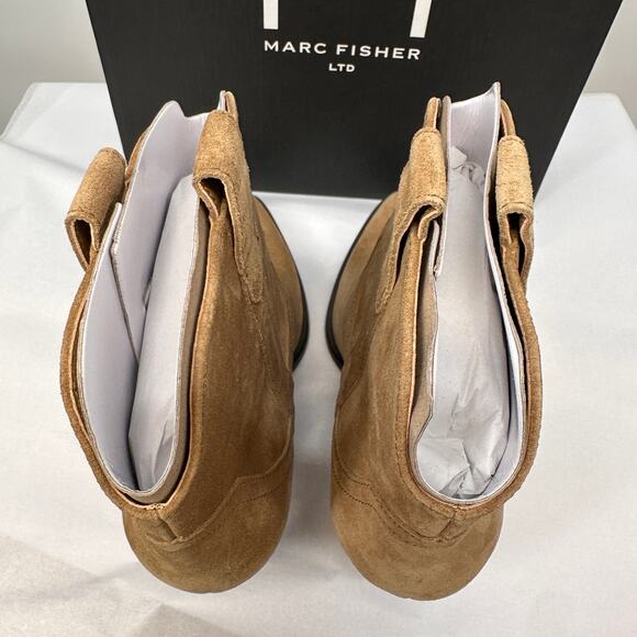 MARC FISHER New in Box Evereve Marlie Western Cowboy Boot in Tan Leather // 8 - Picture 5 of 10